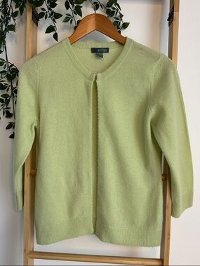 Griffen Cashmere Pastel Green Open-Front Cardigan Sweater Size M